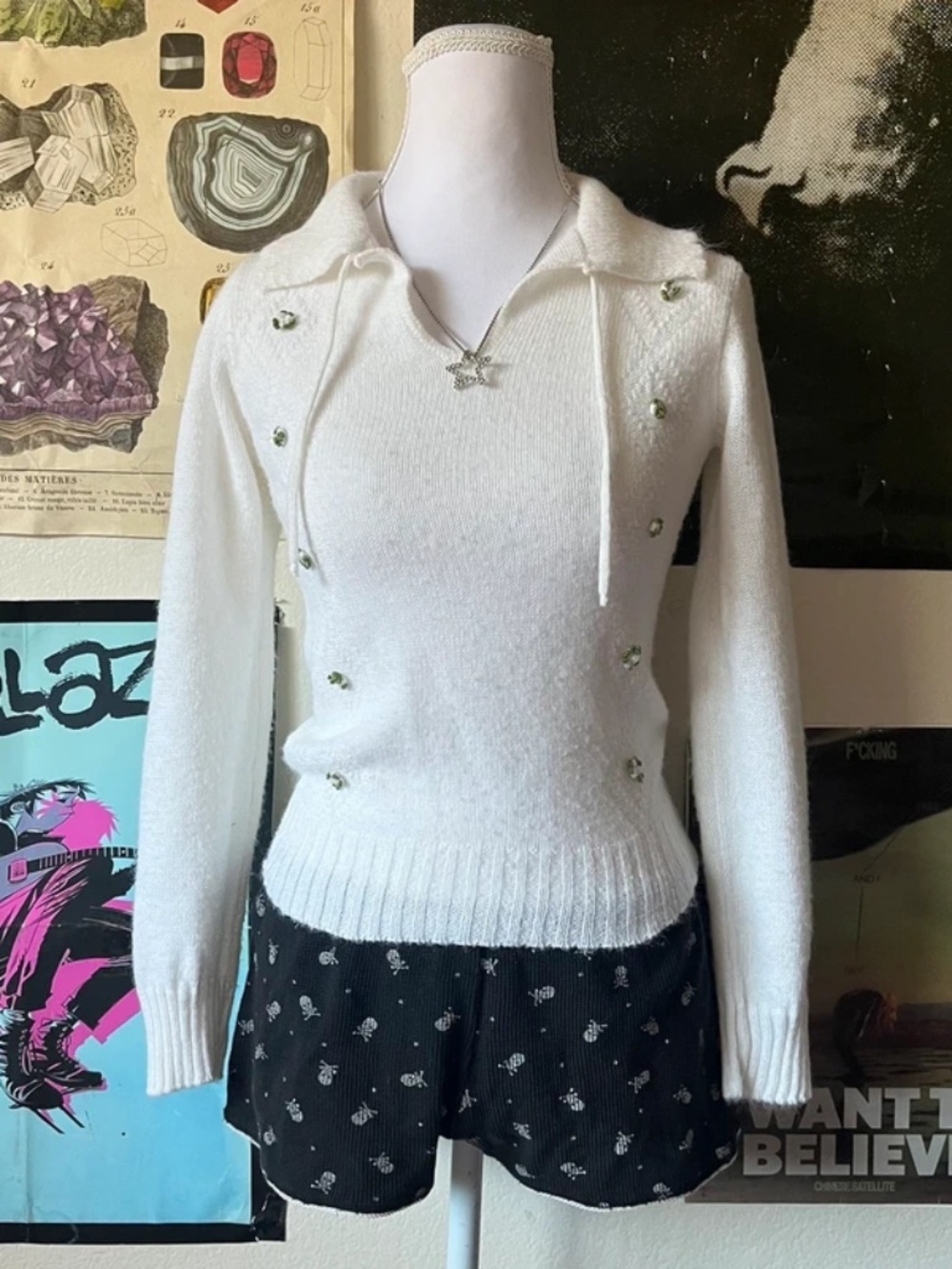 🌷 Vintage Knit Collared Sweater 🌷